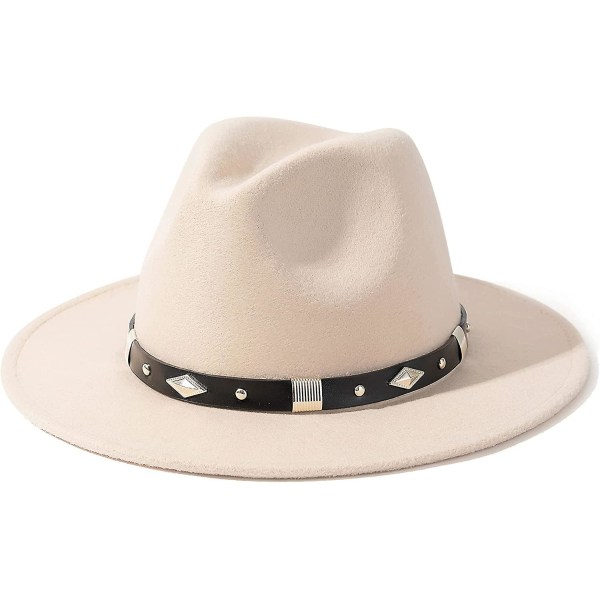 Kvinnors bälte spänne Fedora hatt White