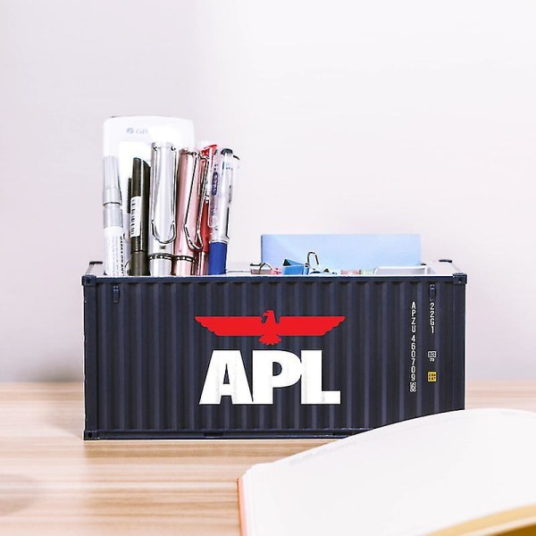 20ft Mini Shipping Container Modell Leksaker Last Container Maritimo Diecast Container Fartyg Box Pennhållare Kontorsgåvor Anpassad Logotyp APL 30 Pen holder