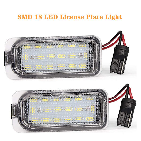 2 st Smd 18 LED-skyltbelysning, Nummerplåtsbelysning för F-ord Fiesta Focus C-max Mondeo Galaxy S-max Kuga J-aguar Xj Xf 542119