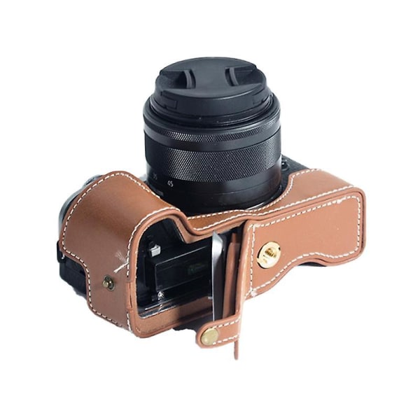 Kameraskydd i PU-läder cover med batteriöppning för Canon EOS M6 Mark II Brown