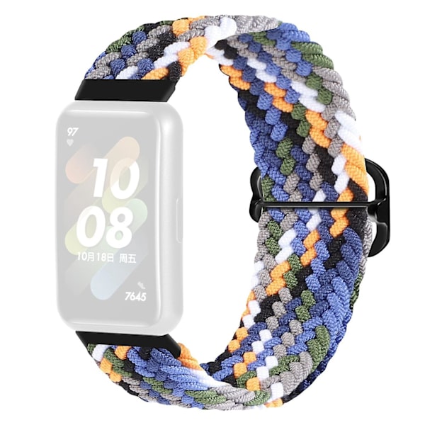 Flettet klokkereim for Huawei Band 7, erstatningsarmbånd med justerbar spenne Denim