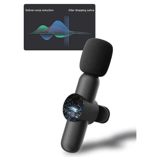 Trådløs Lavalier Mikrofon Bærbar Mini Lightning Lavalier Mikrofonsett 2 Sender + Mottaker
