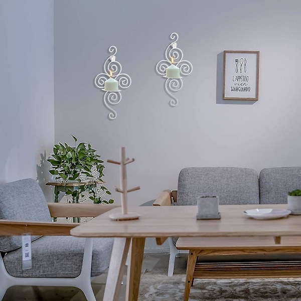 Seinäkynttilänjalkasarja 2 kpl, rautaa, ripustettava, kokoontaitettava