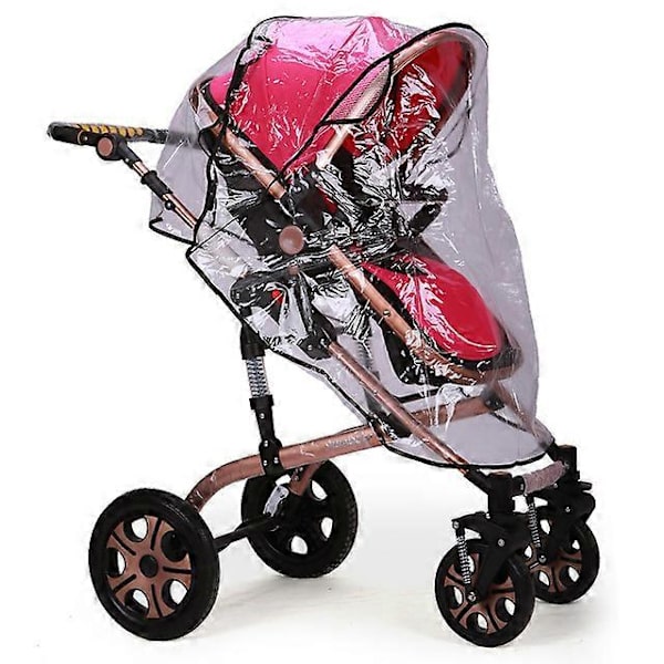 Universal Vagn Regnöverdrag Babybil Väder Vind Solskydd Transparent Andningsbar Vagn Paraply Babyvagnstillbehör PVC raincover