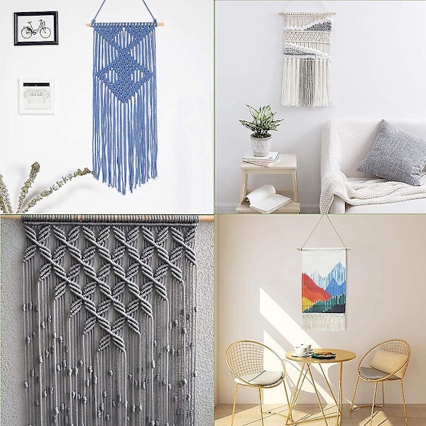 4mm*109 yards Snor, Bomuldssnor Farvet Enkeltrådet Snoet Snor Til DIY Håndværk Vægophæng, Planteophæng Light grey