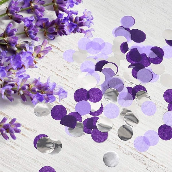 Konfetti/violetti pöytäkoriste violetit kihlajaisjuhlakoristeet, violetit vauvakutsukoristeet, violetti hopeahää
