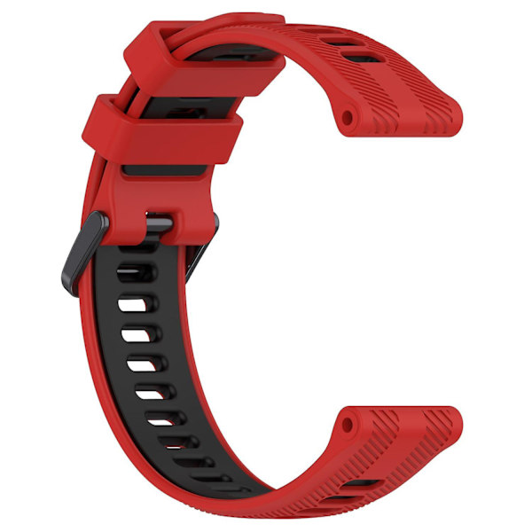 22mm Twill Tvåfärgat Armband i Silikon för Garmin Forerunner 965/955/945/935/745 Red Black