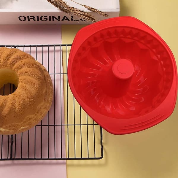 Rillet Silikonkakeform Non-stick Rød Geléform Trådform Silikon Bakeform