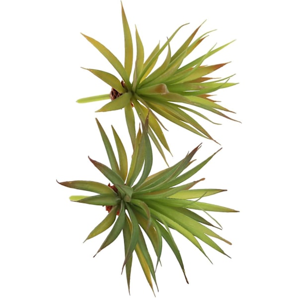 2 Stk. Realistiske Kunstige Falske Sukkulenter Yucca Vera Drivhus Små Planter Uden Potte Til Hjemmehave Dekoration (efterårsgrøn)