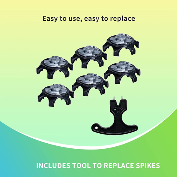Golf Spikes Sko Knotter Golfsko Svarte Myke Spikes 14 stk Sklisikre Spikes Enkel Installering Golfsko - 3.5mm