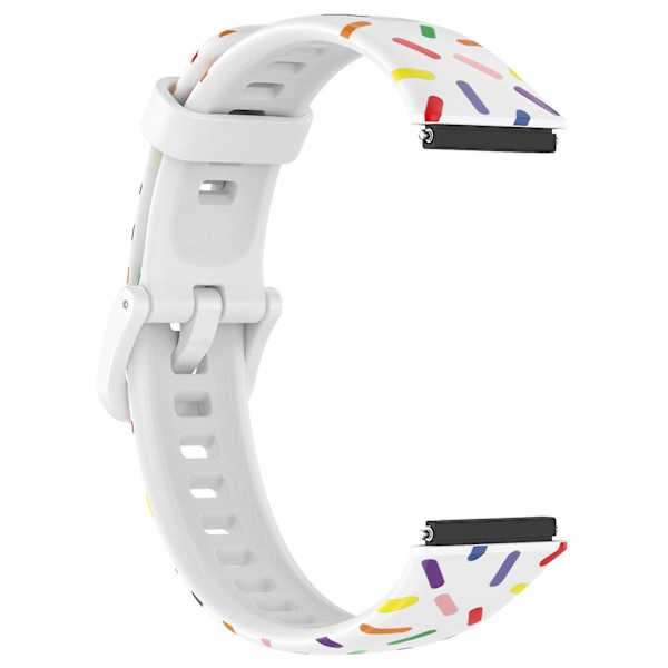 Färgglad fläckig handledsrem i silikon för Huawei Band 7 White