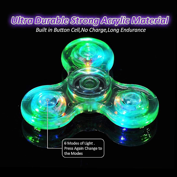 Kristall Luminous Led Light Fidget Spinner Hand Top Spinners Glow In Dark EDC Stress Relief Toys Gyroskop