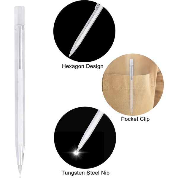 Wolframkarbid Skrivstift Metall Skrivstift Legering Gravyrpennor För Keramik/Metall/Glasplatta 4 Stycken