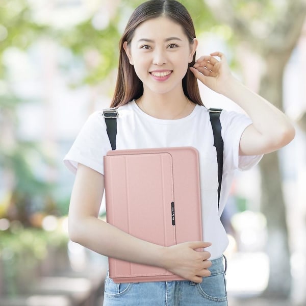 Opbevaringstaske til 11/12 tommer Notebook, PU Læder Foldbart Stativ Magnetisk Klap Laptop Sleeve Grey