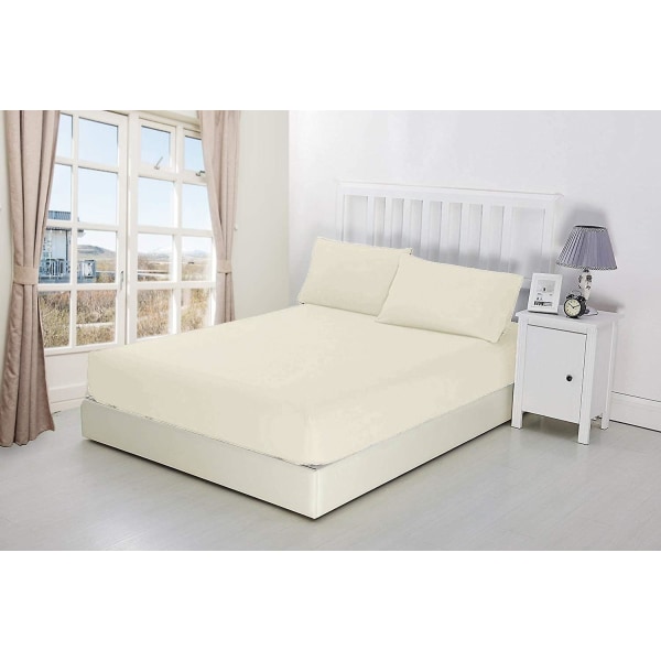 100% egyptisk bomull 10\"/25cm djupa lakan - enkel - dubbel - king - super king Cream Single