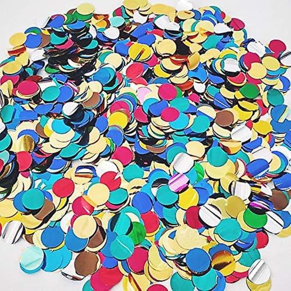 5000 kpl Monivärinen Glitter Konfetti Paljetit Häihin Syntymäpäiväjuhliin Joulupöydän Koristeluun DIY Askarteluun, 1,5 cm, Pyöreä
