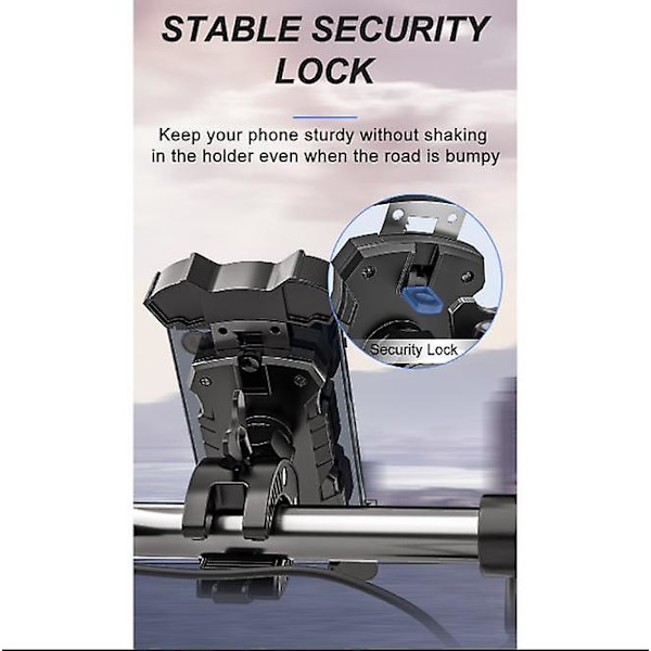 Sztxj Sykkeltelefonholder, Universell Motorsykkeltelefonholder, 360 Rotasjon Antivibrasjon For Iphone 12 Mini/12/11 Pro Max/xs/xr, Samsung S10/s9/s8, Hua