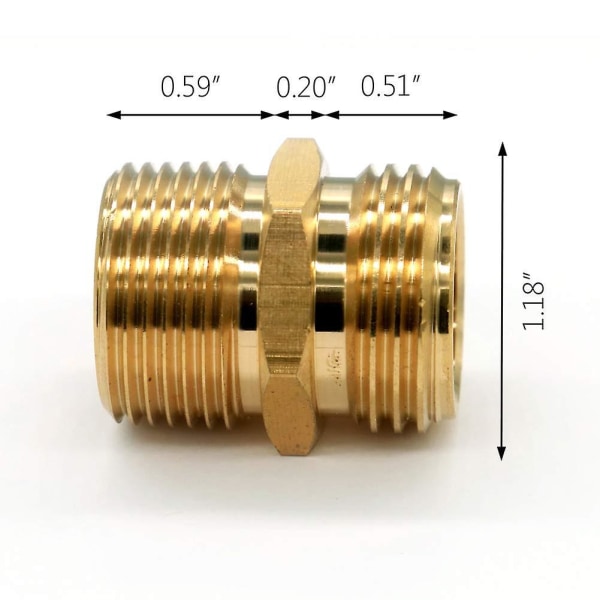 Messing Hageslangekobling - Ght Hann til Npt Hann Kobling (2 Pakning, 3/4?