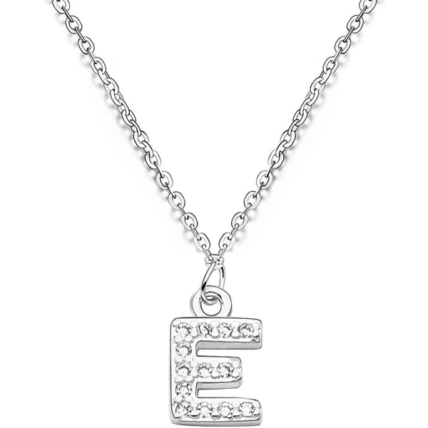 S925 Silver A-z 26 Initial Crystal Pendant Chain Choker Halsband för Acsergery Women Lady Gift