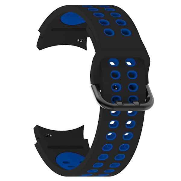 20 mm silikoninen kellon ranneke Galaxy Watch4/5/6 40 mm 44 mm / Watch6 Classic 43 mm 47 mm / Watch 5 Pro 45 mm -kelloille Black Blue