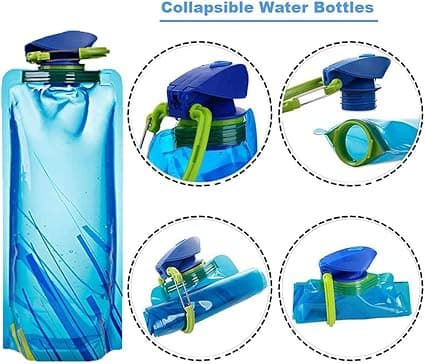 4 st Fällbara Vattenflaskor 700ml Bärbara Vikbara Vattenpåsar Återanvändbara Mjuka Flaskor Vattenpåse
