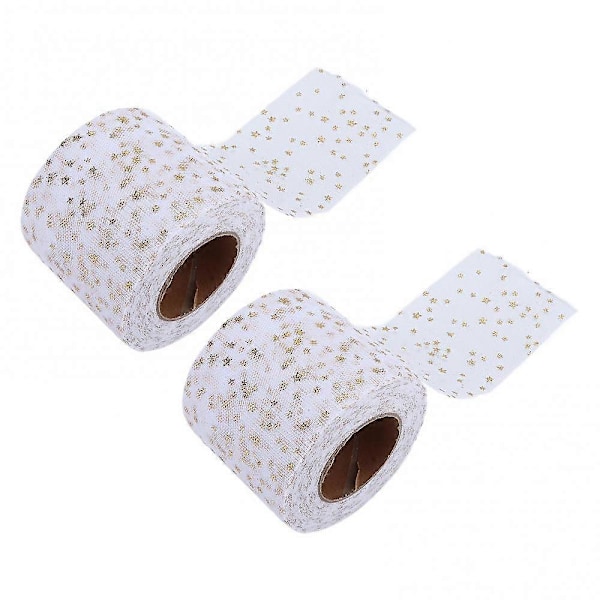 Glitter Tyl Ruller til DIY Dekoration 2 Stk Skinnende Netstof