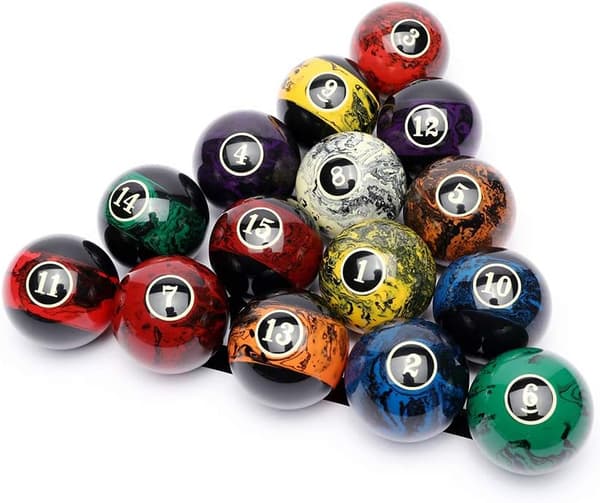 Professionella Poolbollar/Billardbollar Set Komplett 16 Bollar för Poolbord