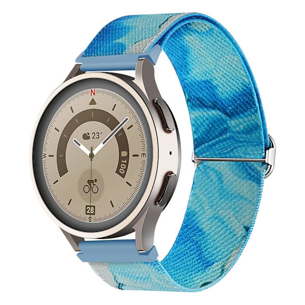 Nylon Urrem til Coros Pace 2/Apex 42mm, 20mm Mønstret Justerbar Flettet Løkke Rem Ocean Blue