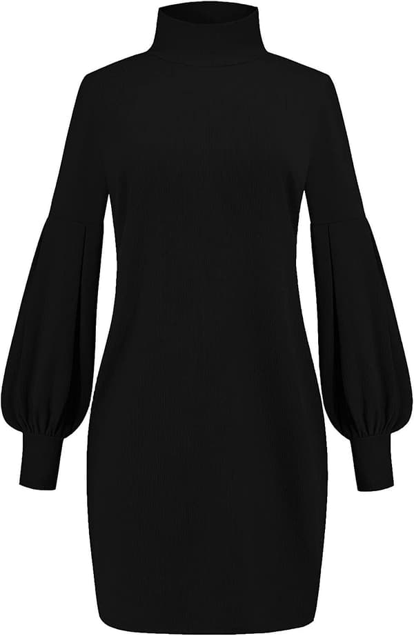 Acsergery Høyhalset Genser Kjole Dame Salg Casual Elegant Høst Vinter Rett Gave