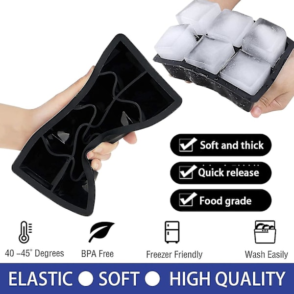 Isbitbrett, Silikon Isbitformer Kule Isball Maker Med Lokk Enkel Black