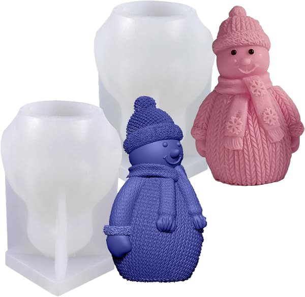 3D Julemand Silikoneform 2 Stykker Silikoneforme Støbeforme DIY Julemand Støbeform Fondant Silikoneform Lys