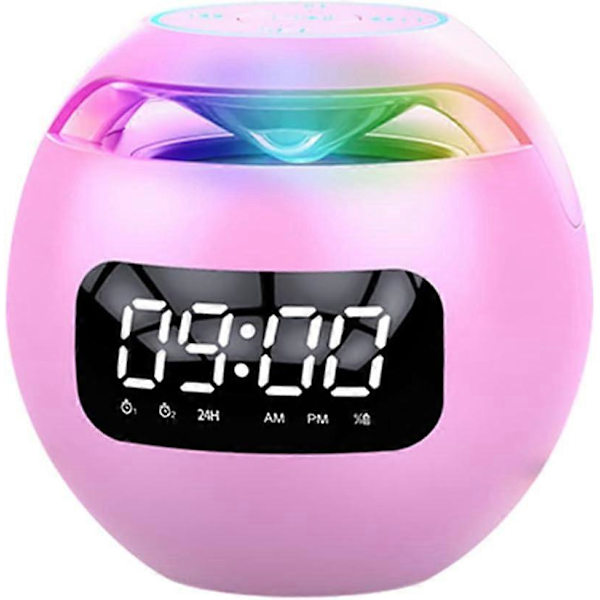 Färgglad trådlös bärbar Bluetooth-högtalare med LED-lampa, mini-woofer med mikrofon och FM-radio med upplyst högtalare A