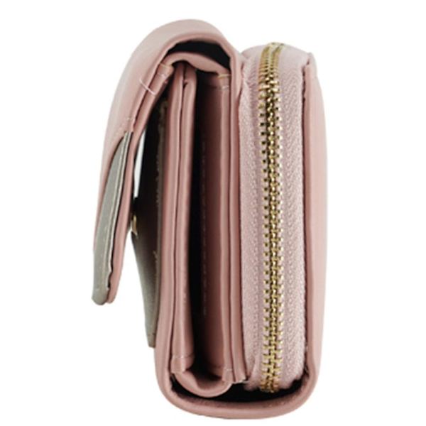 Dam multifunktion plånbok telefonfodral handled PU läder handled koppling väska Apricot