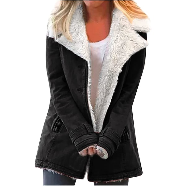 Vintertøj til kvinder, 2022 Mode Varme Frakker Casual Fuzzy Fleece Sherpa Jakker Hættetrøjer Pullover Plus Size Plys Toppe S