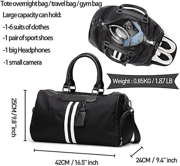 Gym Duffel Bag Vattentät Liten Sportväskor Resväskor Med Acsergery Skor Present