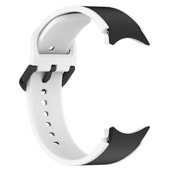 Andningsbar mjuk silikonklockarmband för Samsung Galaxy Watch6 40/44mm/ Watch 4/5 40/44mm /5 Pro 45mm Black  White