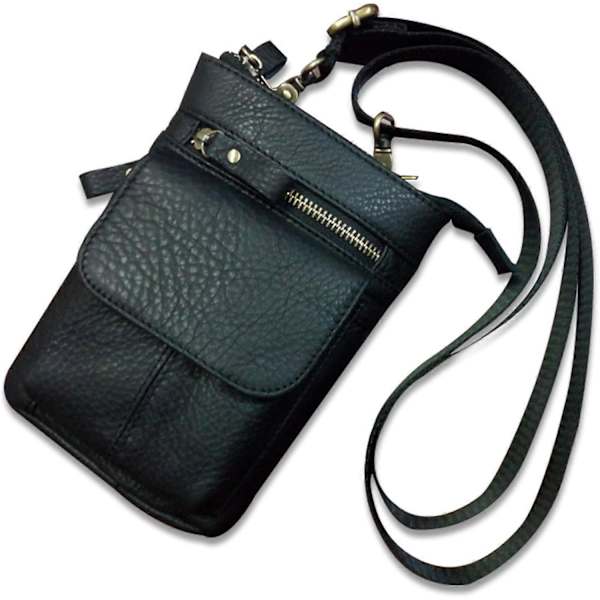 Lille Crossbody Taske Fanny Pack, Herre Crossbody Taske Skuldertaske Bæltetaske, Læder Messenger Taske til Telefon, Klatring, Jogging, Vandring, Rejser, Grå Bl