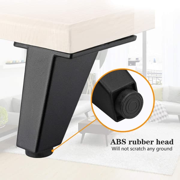 4 stk. sorte justerbare møbelben, møbelhypotenuse i aluminiumslegering
