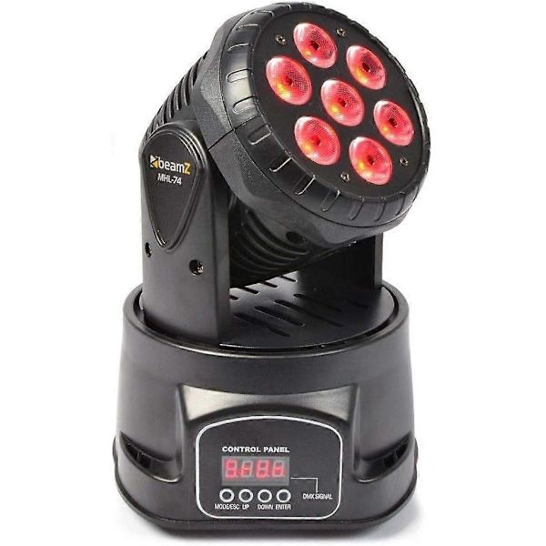 MHL74 Mini Lyre Wash - 7x LED RGBW LED 10W Färgstroboskop DMX och fristående lägen master/slave-funktionalitet Pan 540 Tilt 180 perfekt för bar/nattklubb EU
