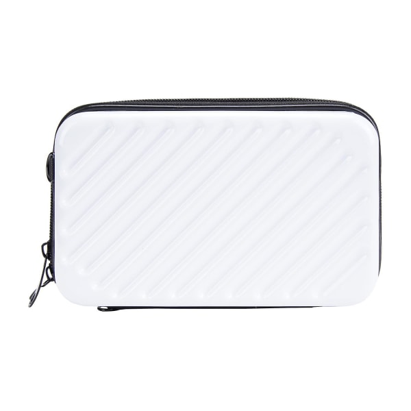 BAELLERY N1203 Mini Resväska Hård Skal Makeup Väska ABS+PC Bärbar Kosmetika Telefon Crossbody Väska White