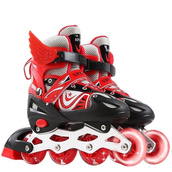 Justerbara Inline-skridskor Led Inline-skridskor Red L