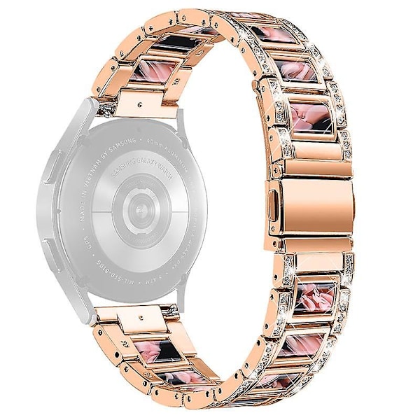 Urrem i rustfrit stål og resin til Huawei Watch GT 2 42mm/Watch 2/Honor MagicWatch 2 42mm Rose Gold  Black Pink Mix
