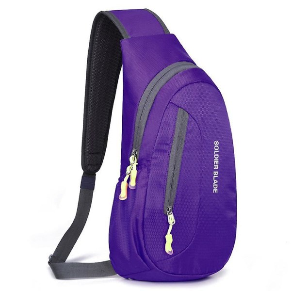 Cykelaxelväska utomhus fritidssportväska lätt polyester crossbodyväska Purple