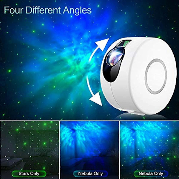Galaxyprojektor Stjärnprojektor med LED-nebulamoln 2-i-1 Himmelljusprojektor med fjärrkontroll 360-graders rotation för barn vuxna sovrum Gray