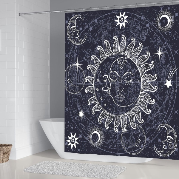Bohemia Bruseforhæng 180*180cm, Bohemia Bruseforhæng Vandtæt Polyester Bruseforhæng Med 12 Kroge Til Juledekoration, Badeværelsesforhæng