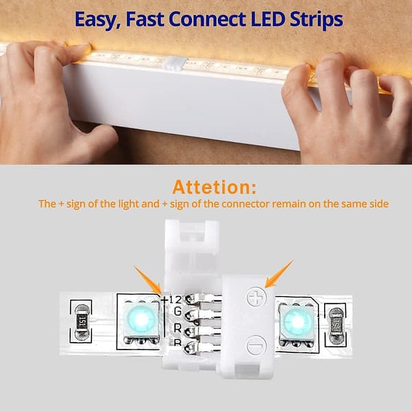 LED Strip Lys Stik - 40 stk, 10 mm, 12 Gapless
