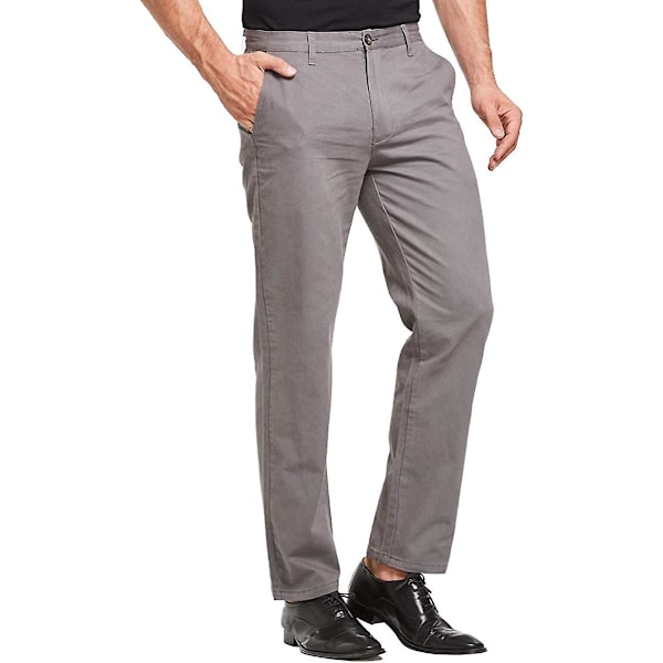 Chino-byxor för Yetsye män, smarta casualbyxor, regular fit Gray
