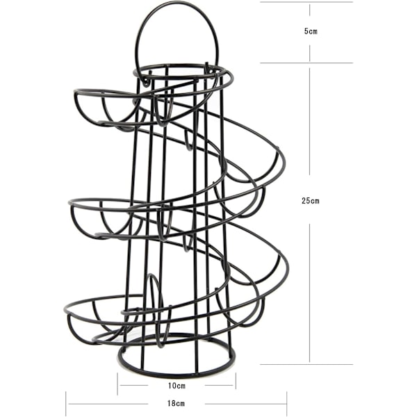 Spiralformad Äggställ Fristående Tråd Äggställ Dispenser Rack Modern Spiralerande Dispenser Rack Upp