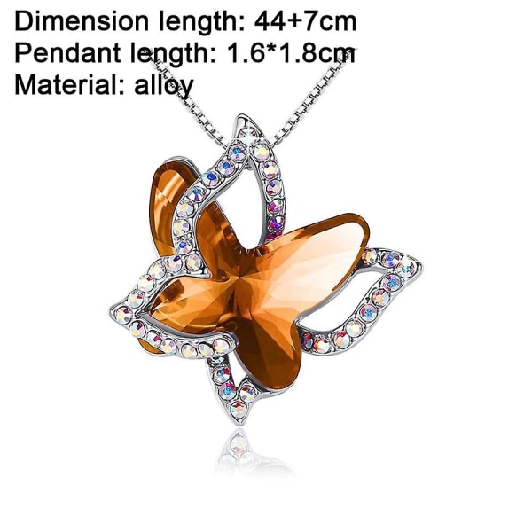 Kristalldjur Fjäril Halsband Tillbehör style3