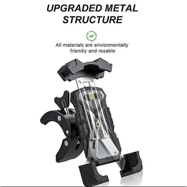 Sztxj cykeltelefonhållare, universell motorcykeltelefonhållare, 360 graders rotation anti-vibration för iPhone 12 Mini/12/11 Pro Max/xs/xr, Samsung S10/s9/s8, Hua